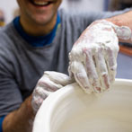 Albert Montserrat at work in his studio